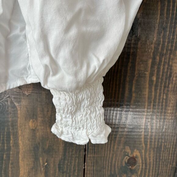 Grand & Greene White Blouse Button Down Long Sleeve Top Small - Picture 6 of 8